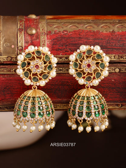 Emerald Stone Jhumka