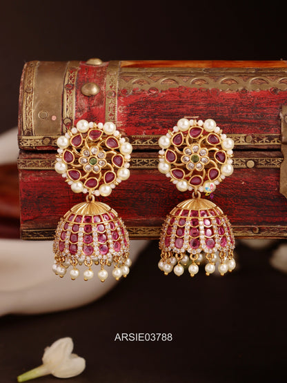 Kemp Stone Pearl Jhumka