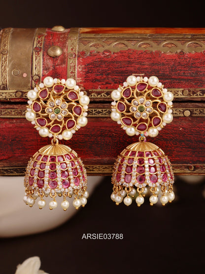 Kemp Stone Pearl Jhumka