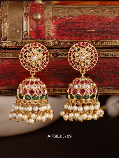 Kemp and White Stone Jhumka