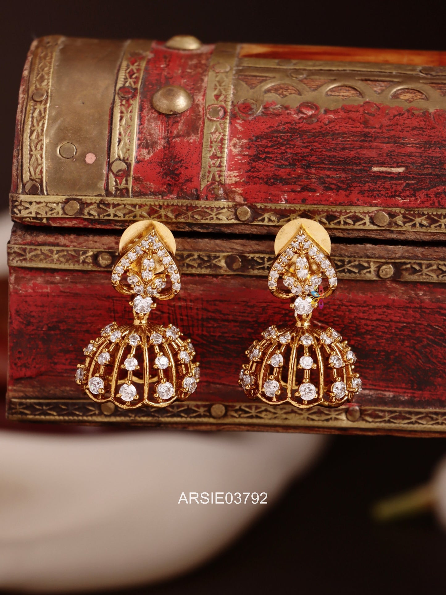 Diamond Look Like White Stone Jhumka