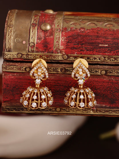 Diamond Look Like White Stone Jhumka