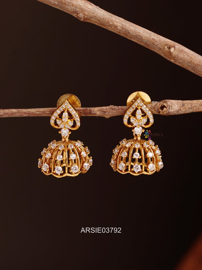 Diamond Look Like White Stone Jhumka