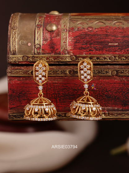 White AD Stone Jhumka