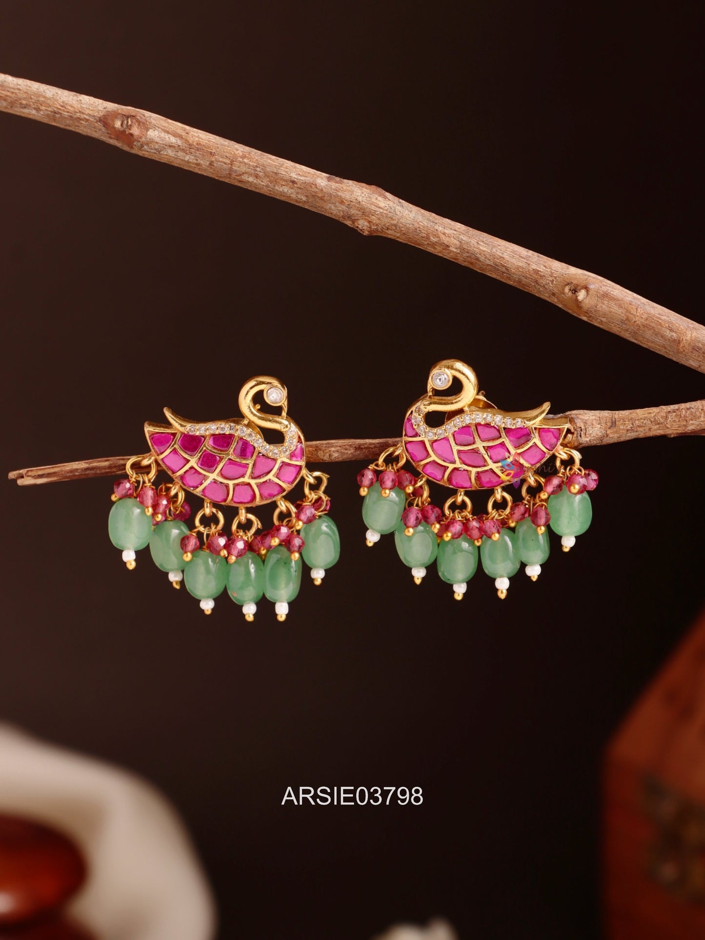Swan Jadau Kundan Earrings