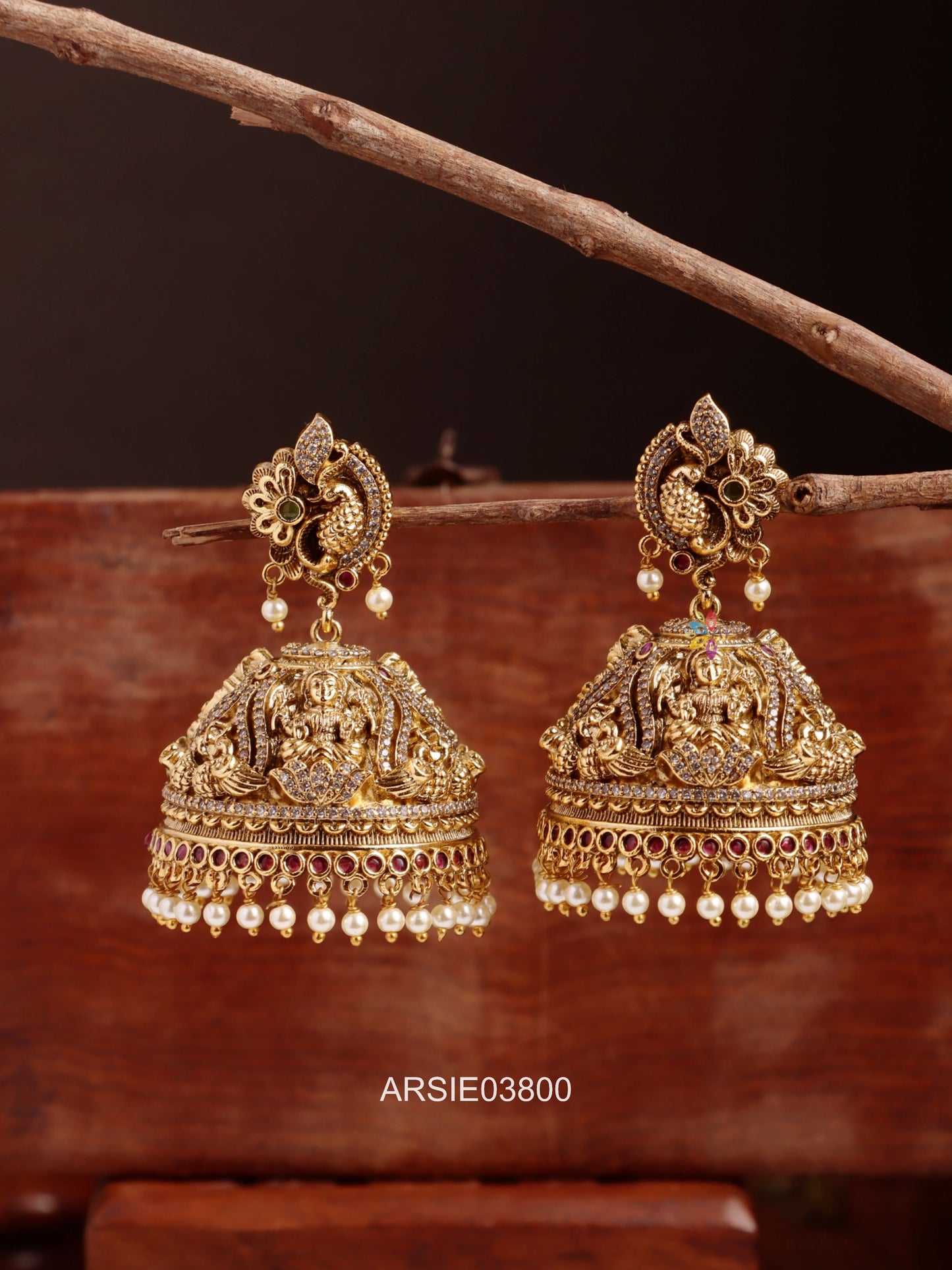 Antique Peacock Bridal Jhumka