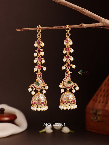 Swan Stone Jhumka with Mattal