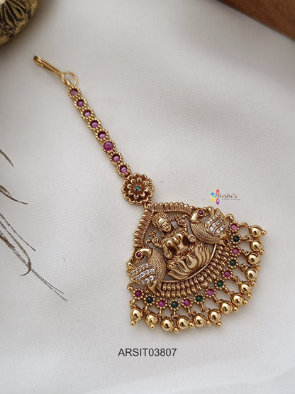 Traditional Lakshmi Peacock Maang Tikka