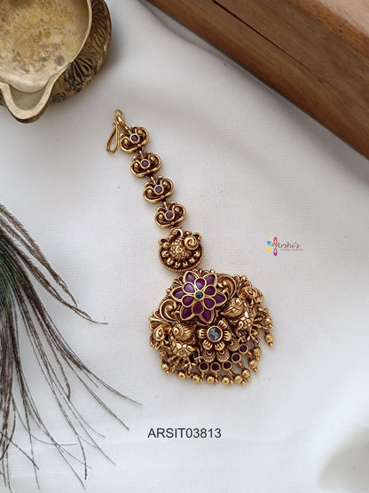 Antique Kemp Stone Maang Tikka