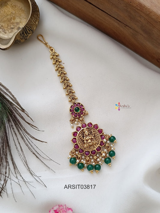 Lakshmi Kemp Green Drop Maang Tikka