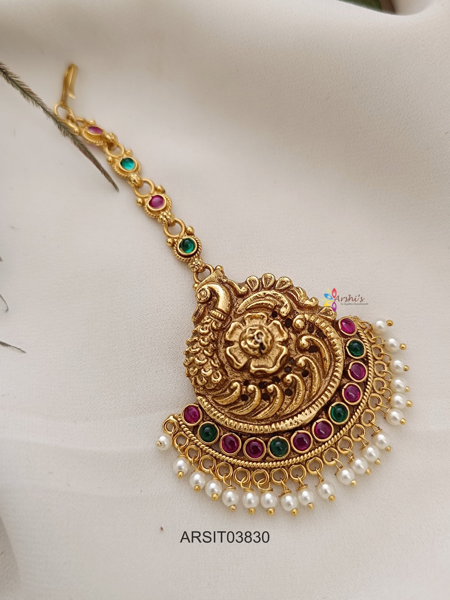 Maate Finish Peacock Maang Tikka