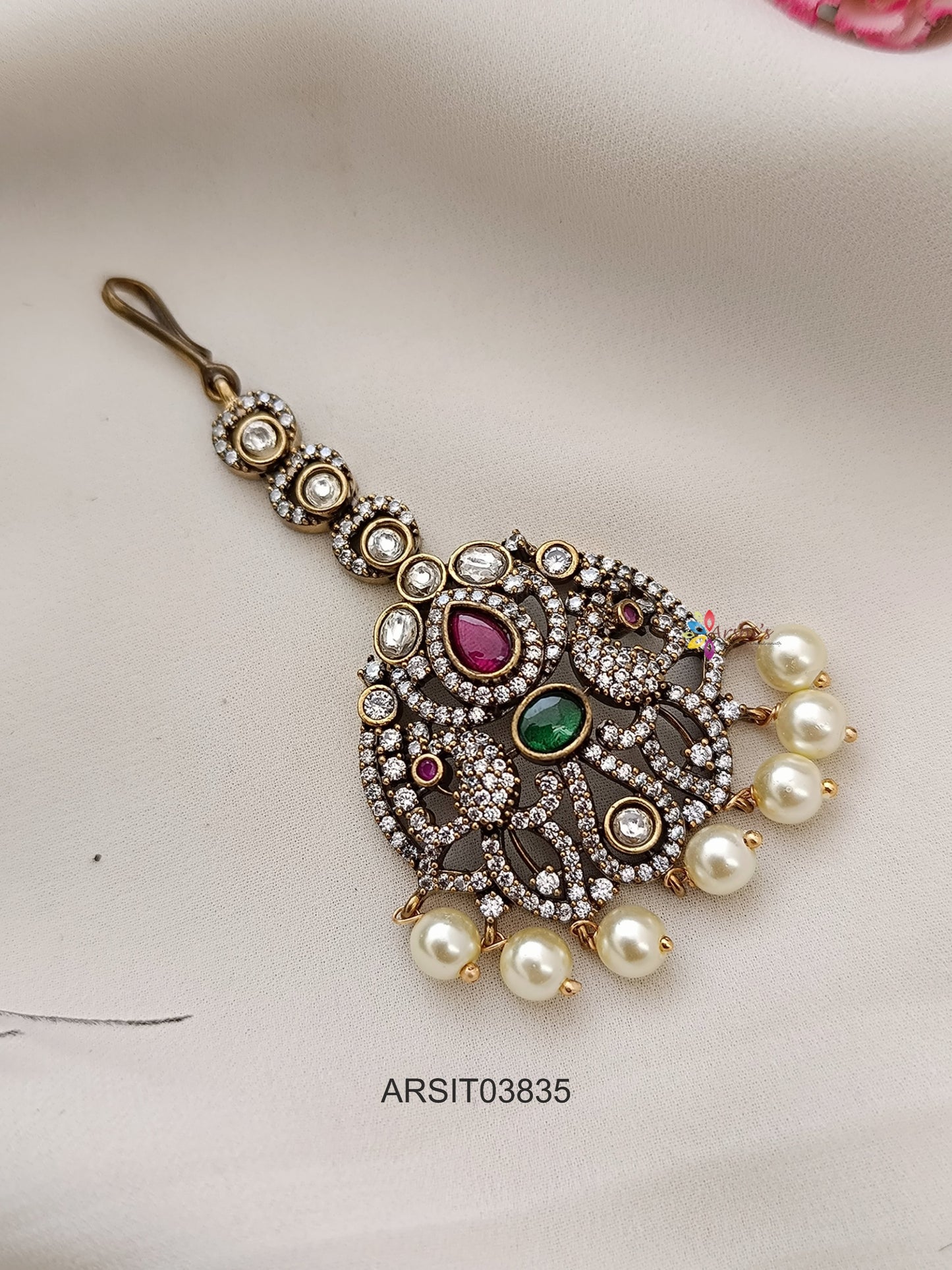 Peacock Victorian Maang Tikka