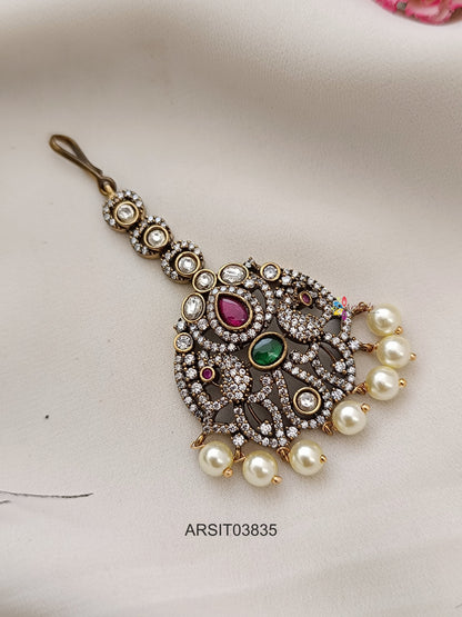 Peacock Victorian Maang Tikka