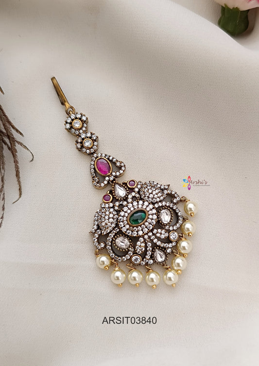 Victorian Pearl Drops Maang Tikka