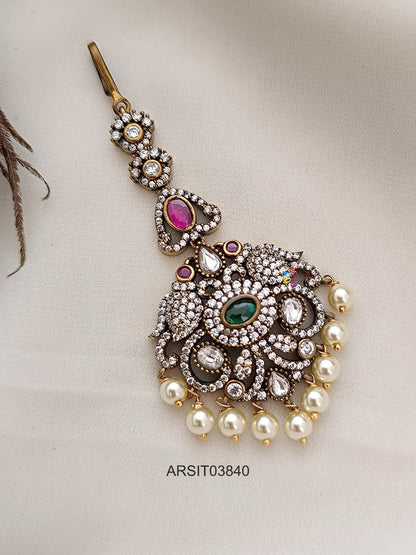 Victorian Pearl Drops Maang Tikka
