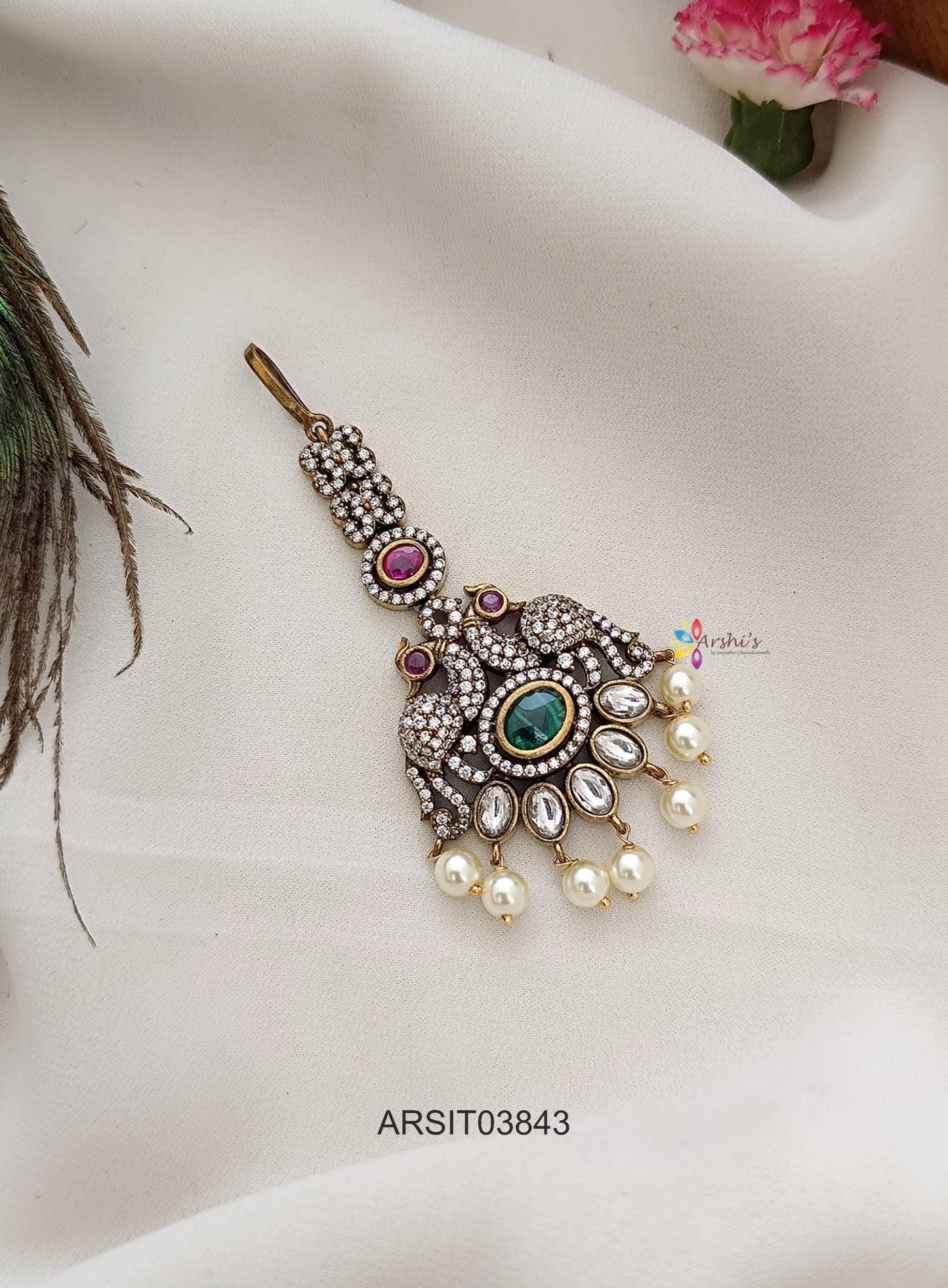 Peacock Victorian Kundan Manng Tikka