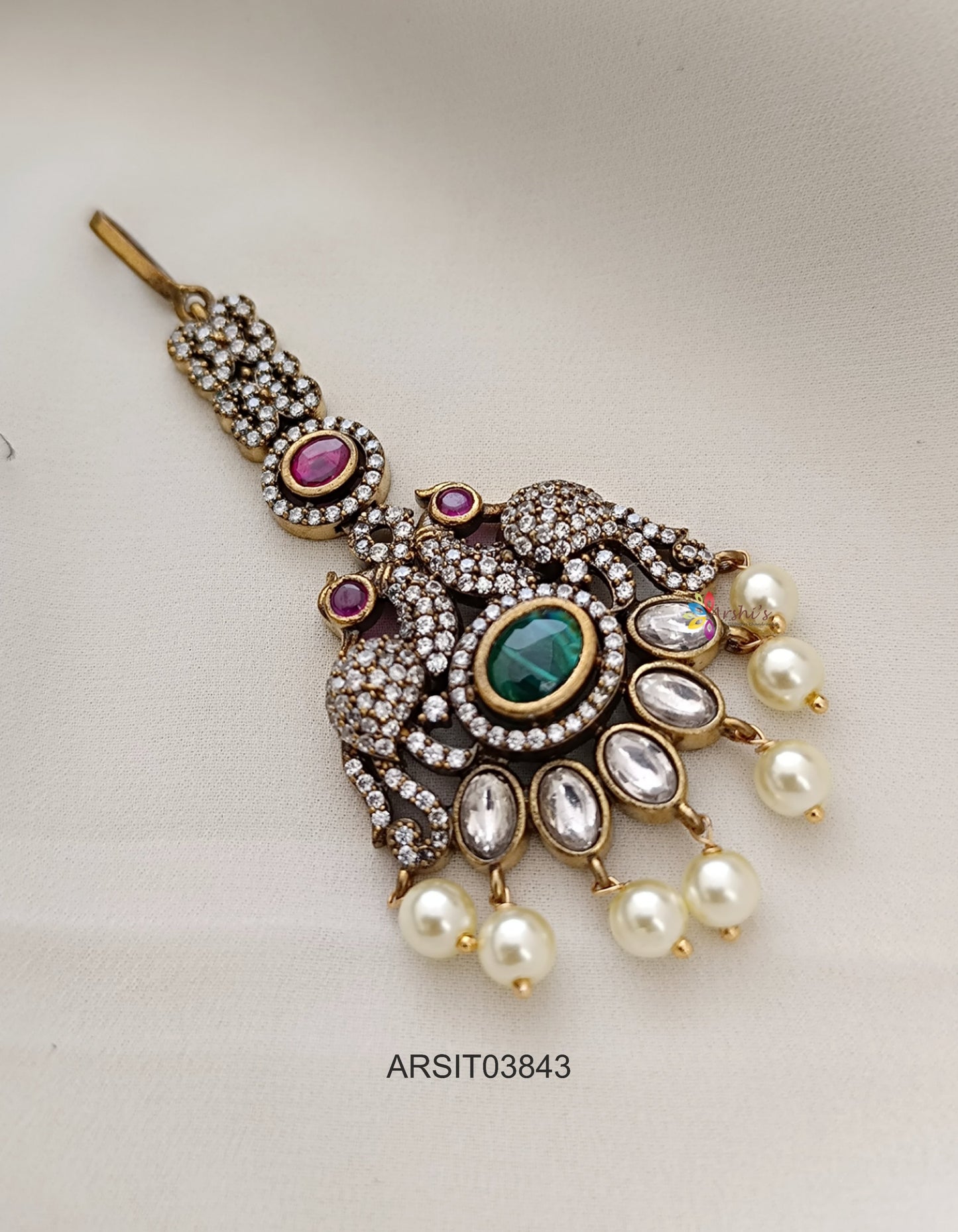 Peacock Victorian Kundan Manng Tikka