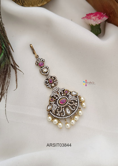 Victorian Ruby Stone Maang Tikka