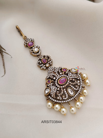 Victorian Ruby Stone Maang Tikka