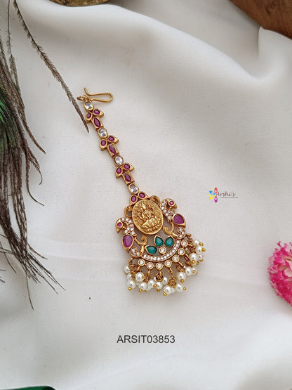 Lakshmi Peacock Stone Maang Tikka