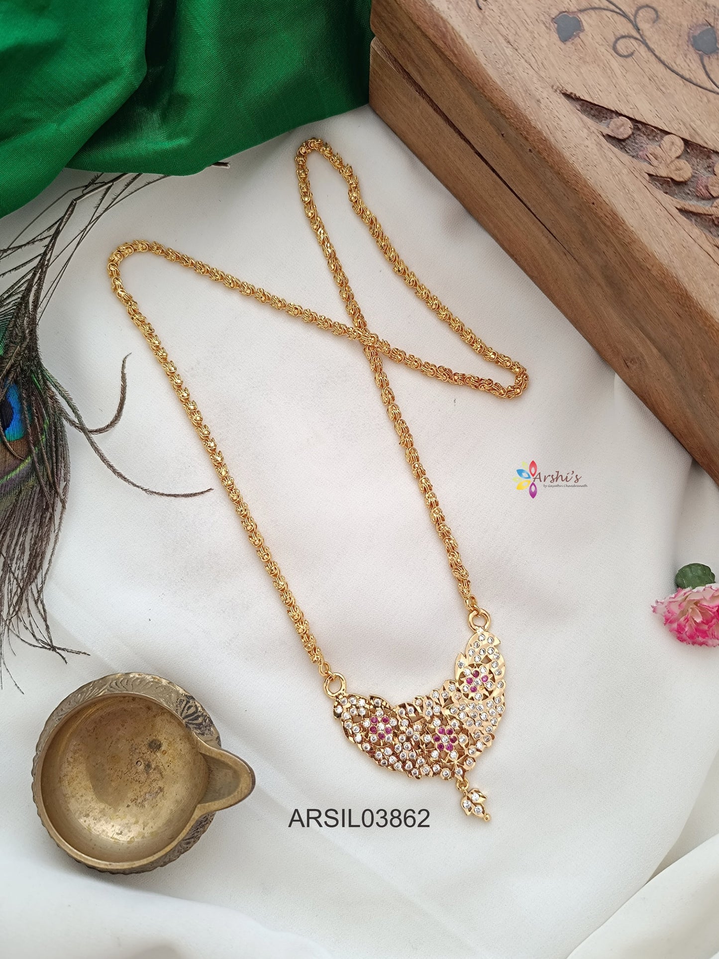 Vintage Stone Pendant Long Haram