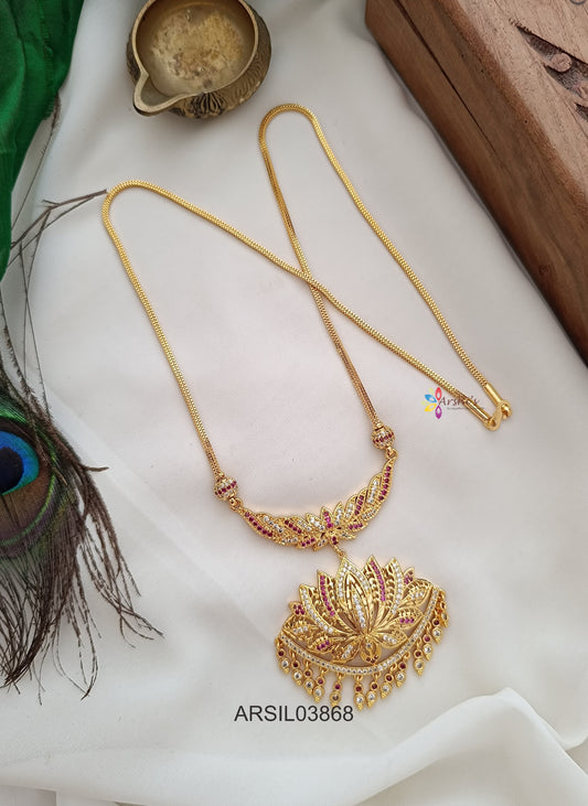 Two Step Lotus Pendant Long Haram
