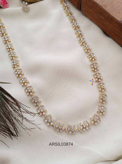 Diamond Look Like Star White Stone Long Haram