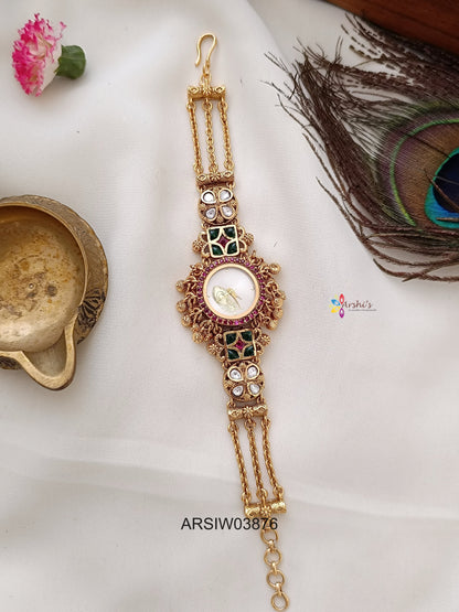 Antique Kundan Gold Beads Watch