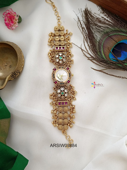 Jadau Kundan Gold Bead Watch