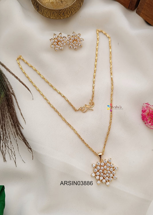 Diamond Look Like Pendant Necklace