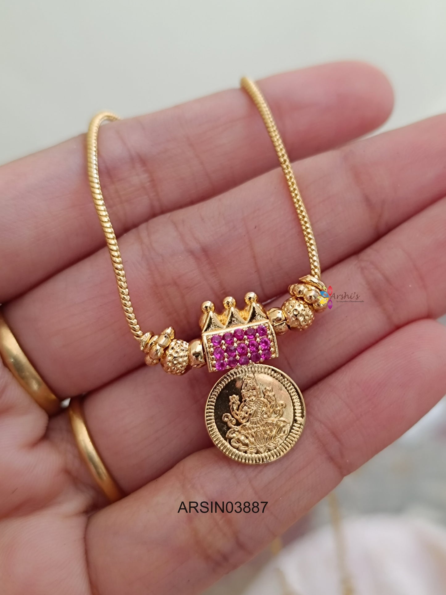 Lakshmi Coin Pendant Necklace