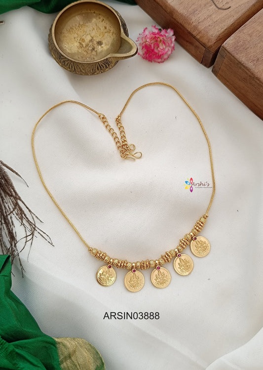 Five Lakshmi Coin Necklace