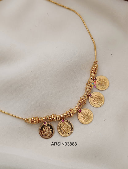 Five Lakshmi Coin Necklace