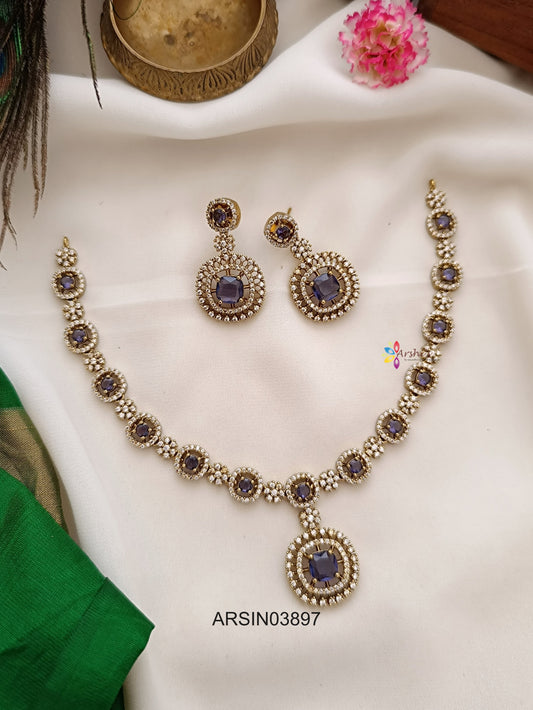 Purple Stone Fancy Necklace