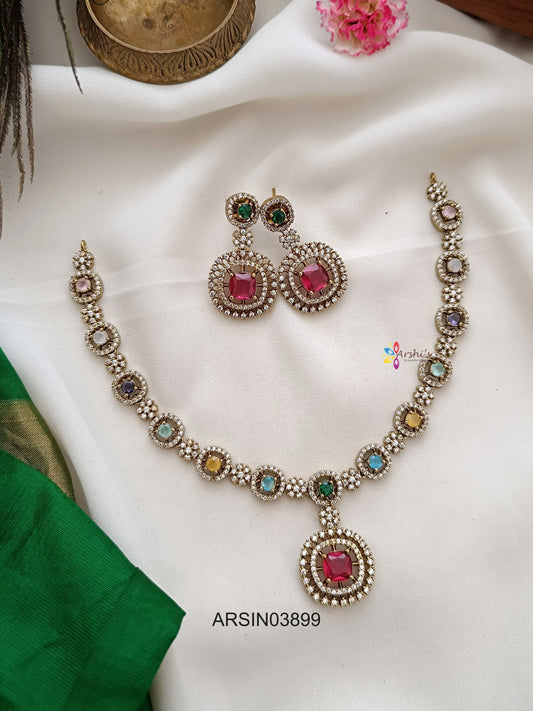 Multi Stone Fancy Necklace