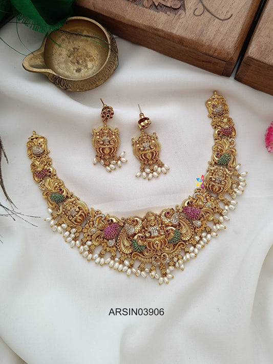 Lakshmi Peacock Guttapusalu Necklace