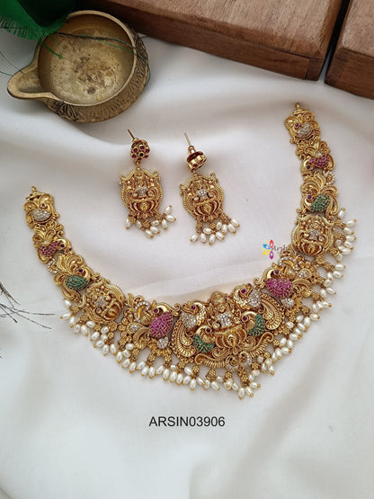 Lakshmi Peacock Guttapusalu Necklace