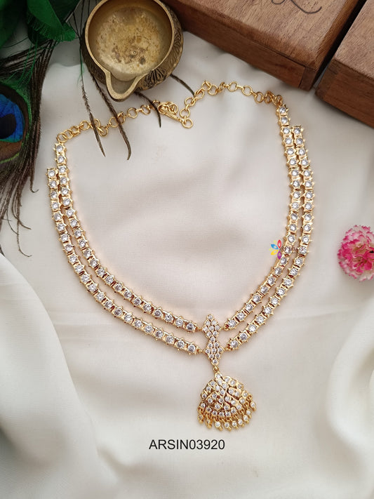 Two Layer White Stone Necklace