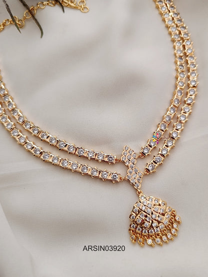 Two Layer White Stone Necklace