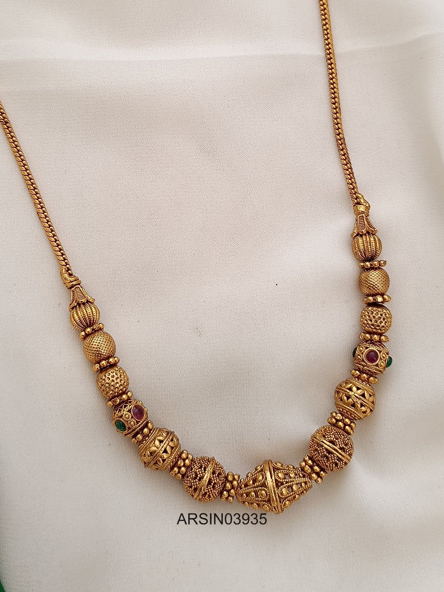 Gold Bead Necklce