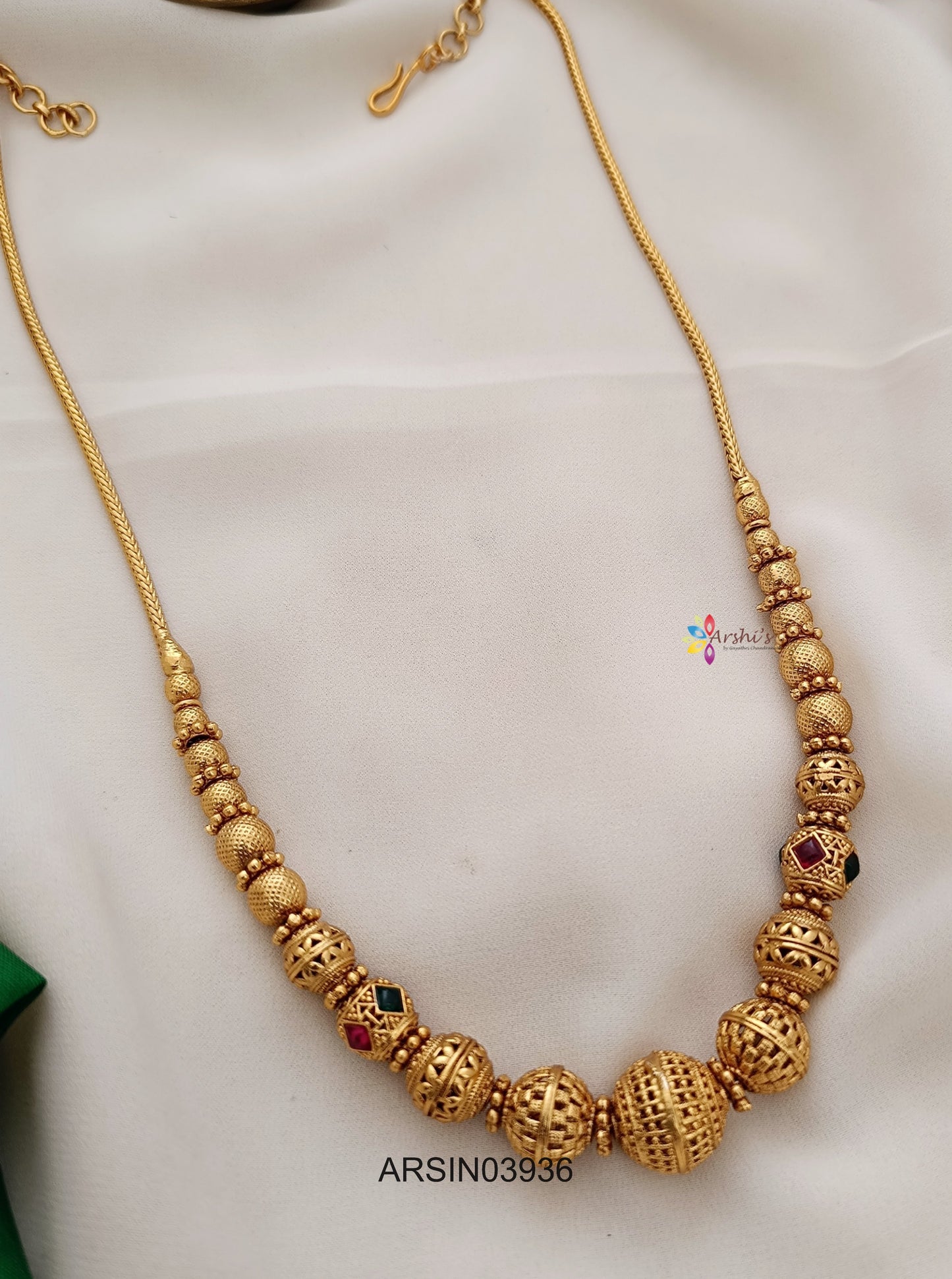Antique Gold Bead Necklace