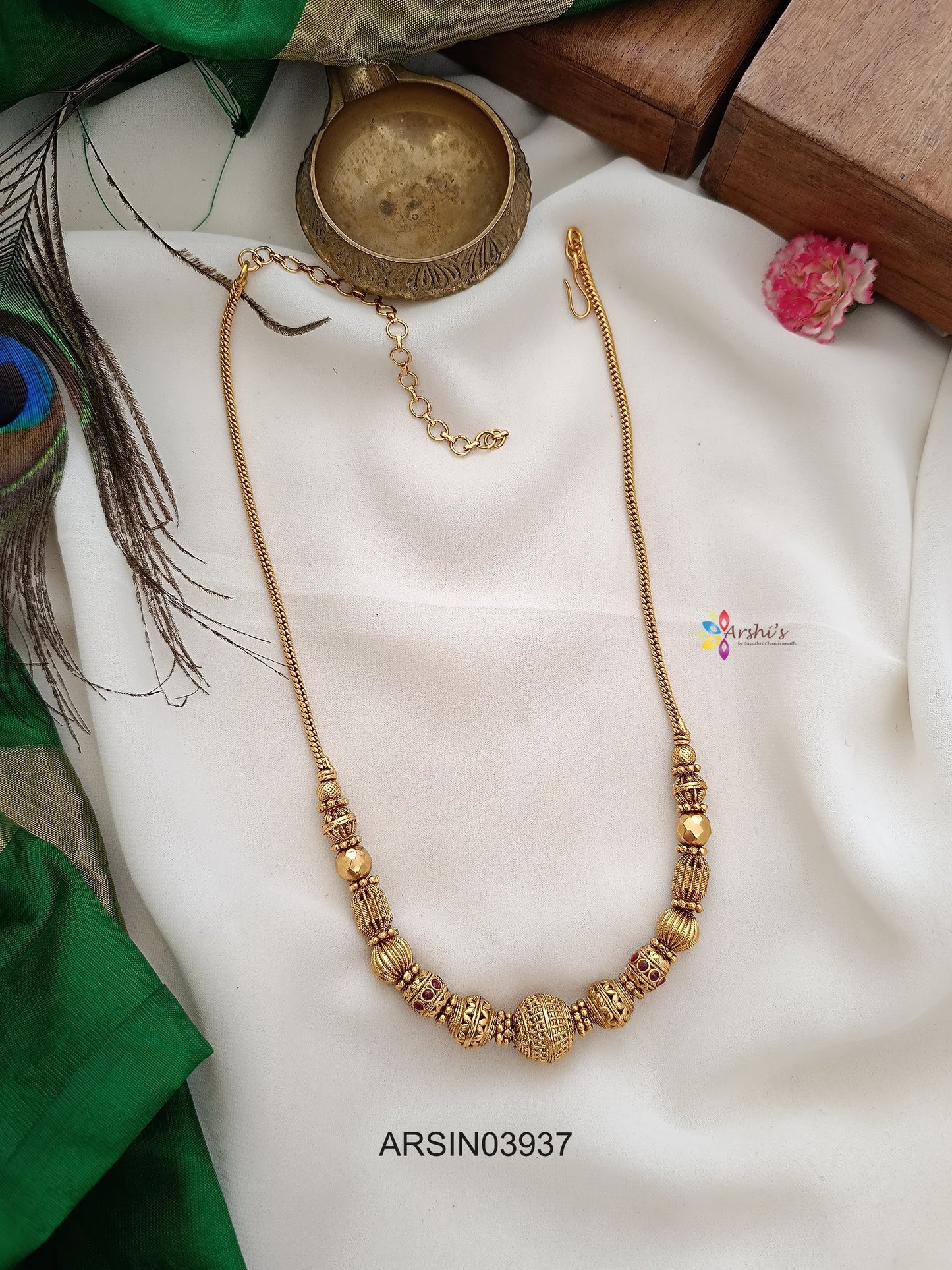 Plain Gold Bead Necklace