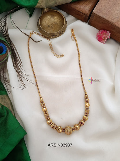 Plain Gold Bead Necklace