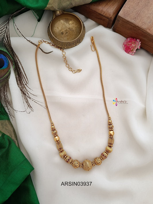 Plain Gold Bead Necklace