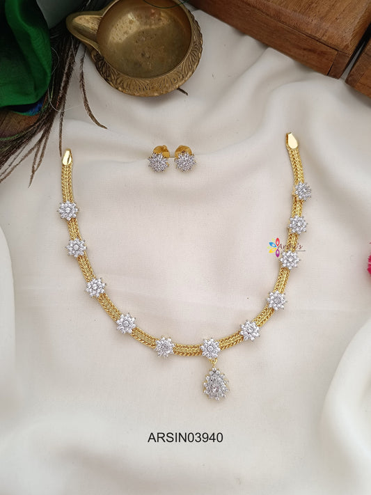 Floral AD Stone Necklace