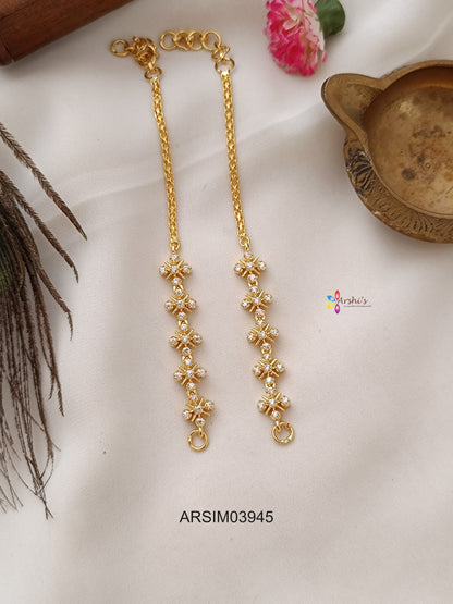 AD White Stone Earchains