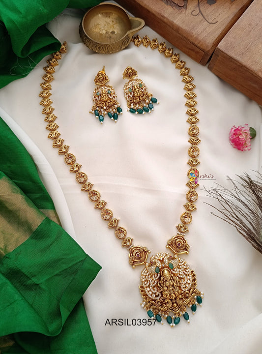 Lakshmi Pendant Peacock Long Haram