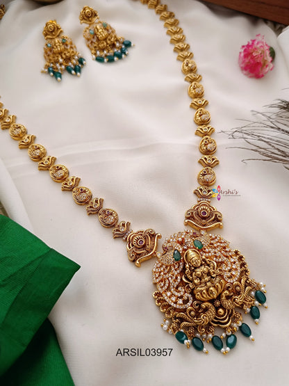 Lakshmi Pendant Peacock Long Haram