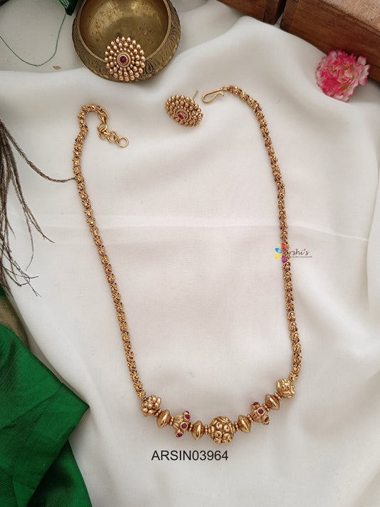 Simple Gold Ball Necklace