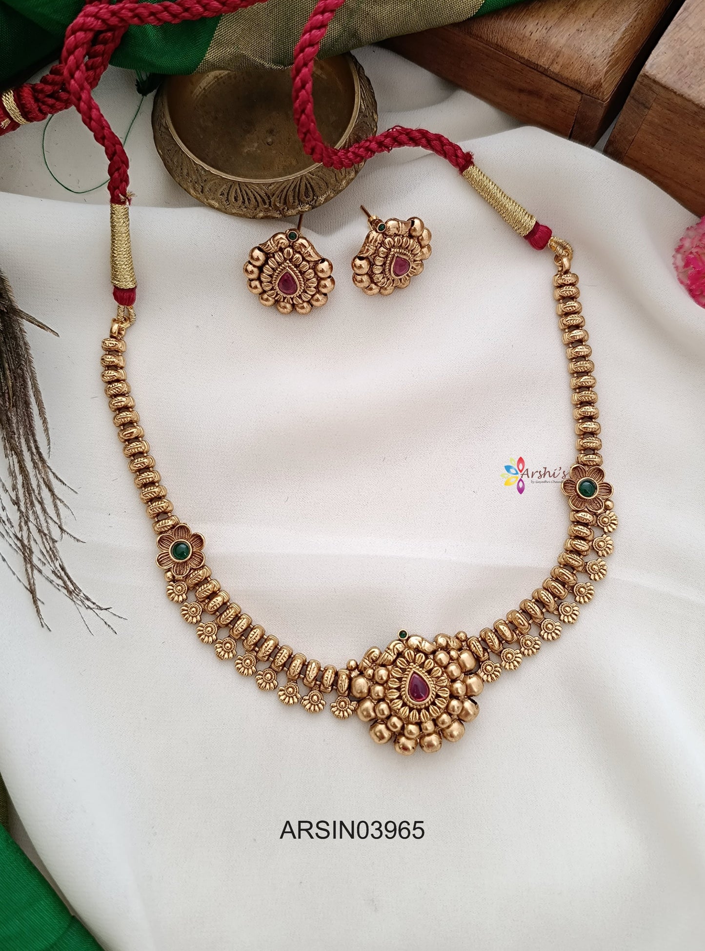 Antique Ruby Stone Necklace